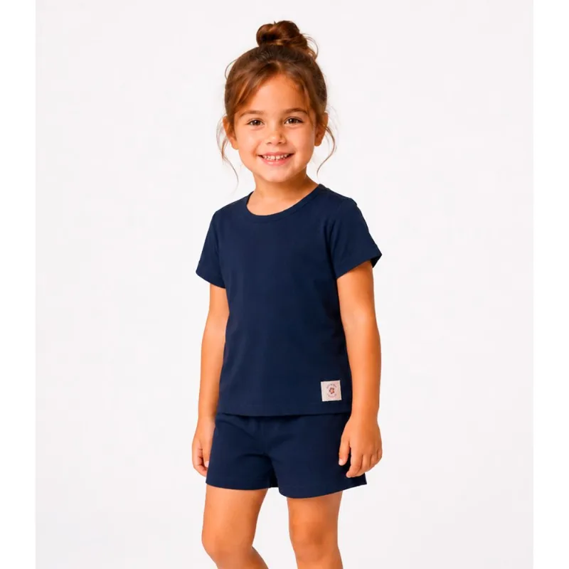 Conjunto Blusa Com Shorts Infantil Select Azul 4