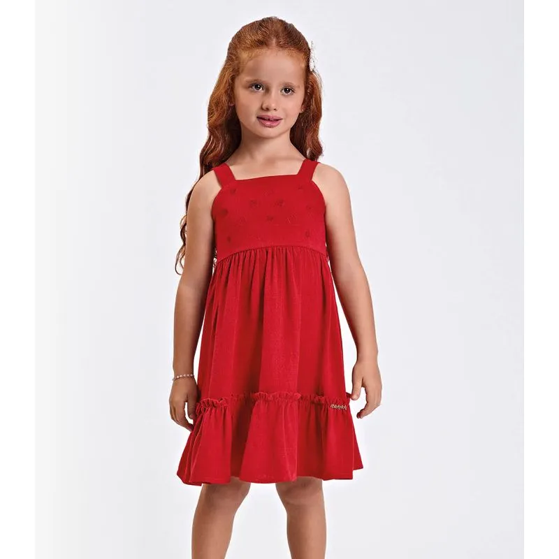 Vestido Infantil Tecido Linho Strong Trick Nick Vermelho 12