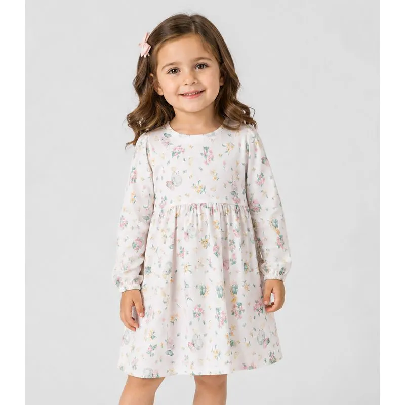 Vestido Infantil Moletinho Flufy Estampado Select Bege 8