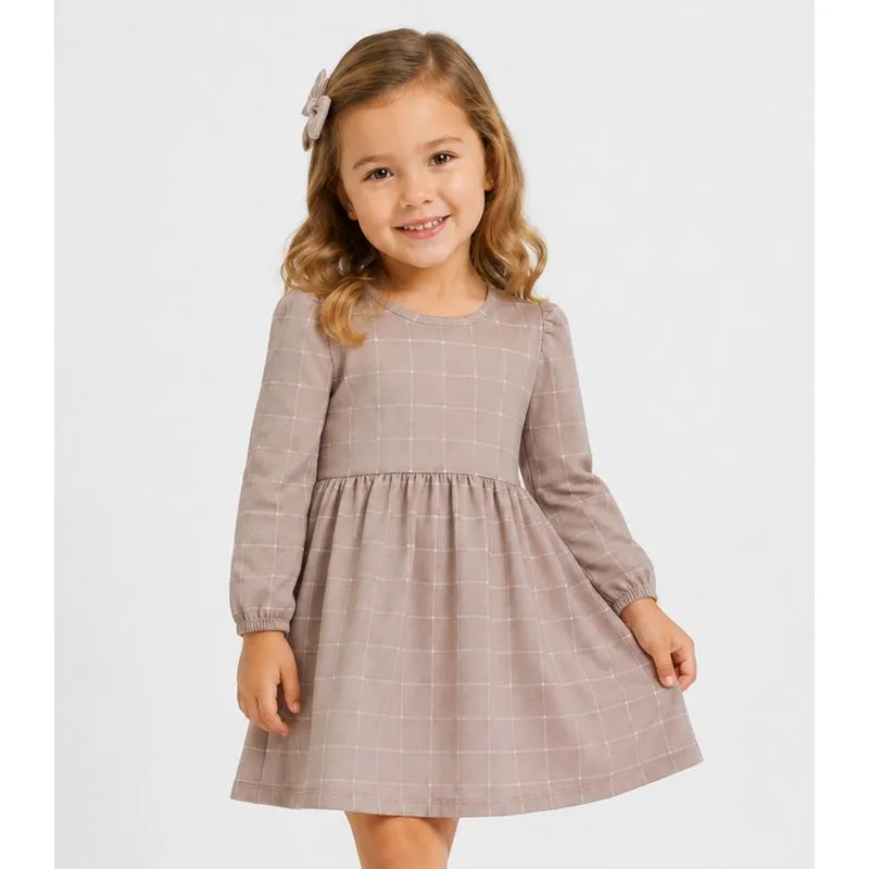 Vestido Infantil Moletinho Flufy Estampado Select Marrom 4