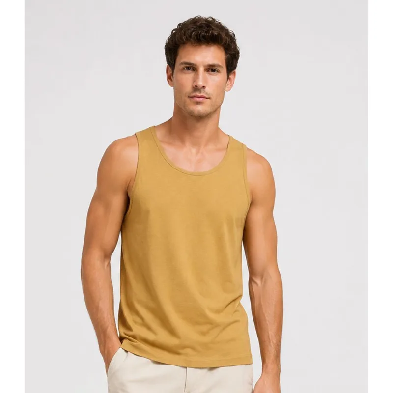 Regata Meia Malha Básica Masculina KO Marrom G