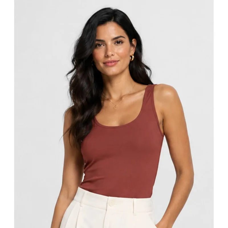 Regata Feminino Cotton 30 Básica KO Laranja M