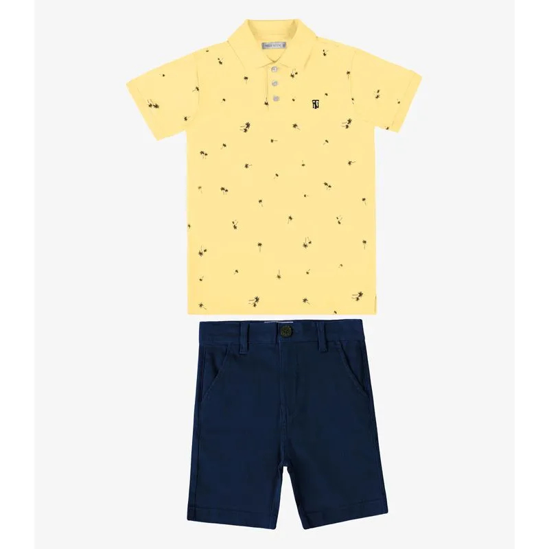 Conjunto Verão Menino Polo Com Bermuda Trick Nick Amarelo 12