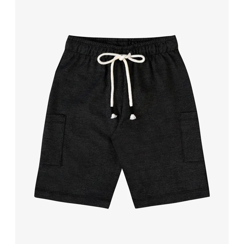 Bermuda Verão Menino Com Bolsos Rovi Kids Preto 4