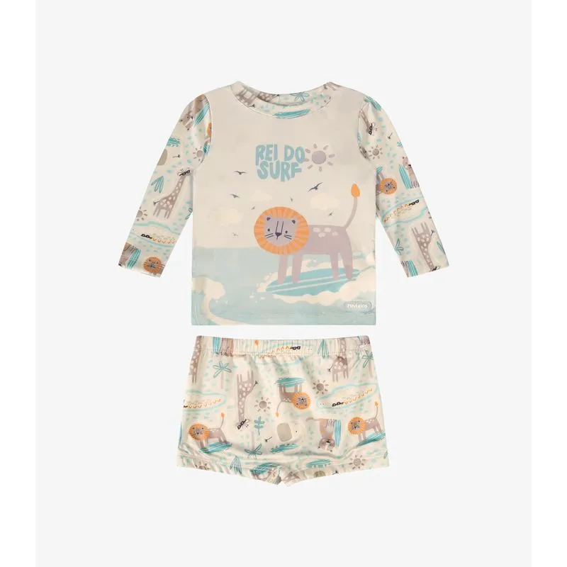 Conjunto Verão Menino Com Sunga Rovi Kids Bege G