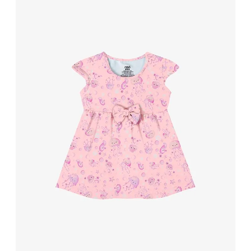 Vestido Verão Menina Laço Decorativo Rovi Kids Rosa 1