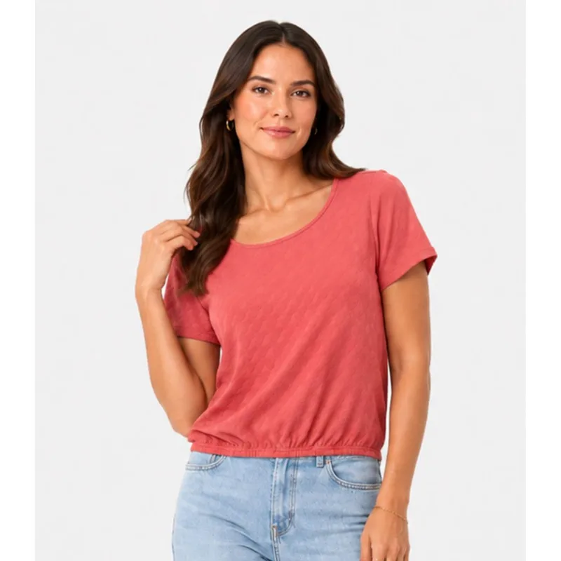 Blusa Feminina Malha Tunis Manga Godê Infinita Cor Laranja P