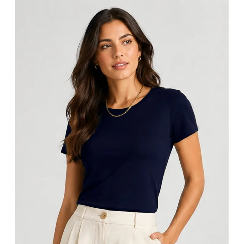 Blusa Feminina Meia Malha 30 Básica KO Azul M