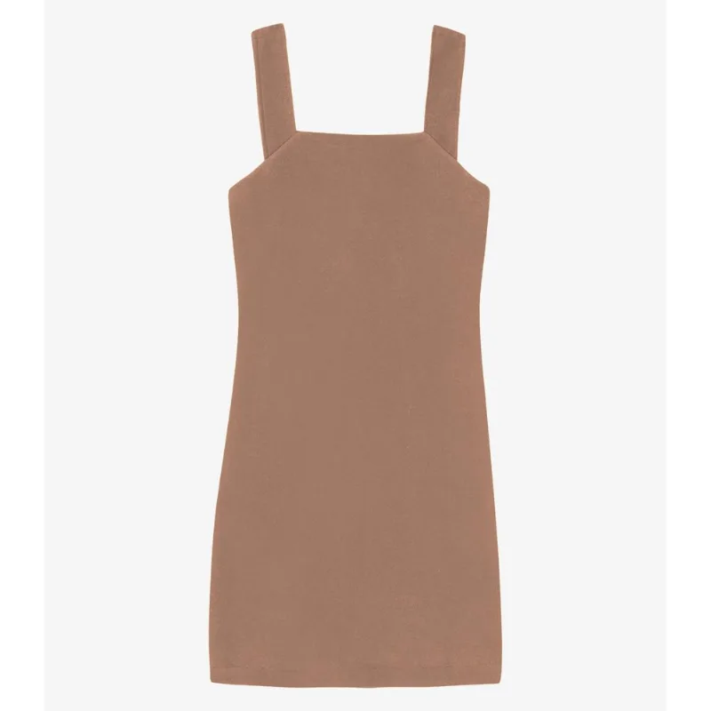 Vestido De Alça Feminino Curto Em Ribana Maxi Veev Bege M