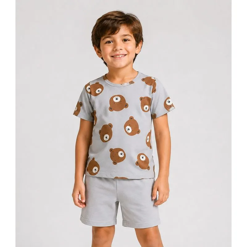 Conjunto Camiseta Com Bermuda Infantil Trick Nick Azul 2