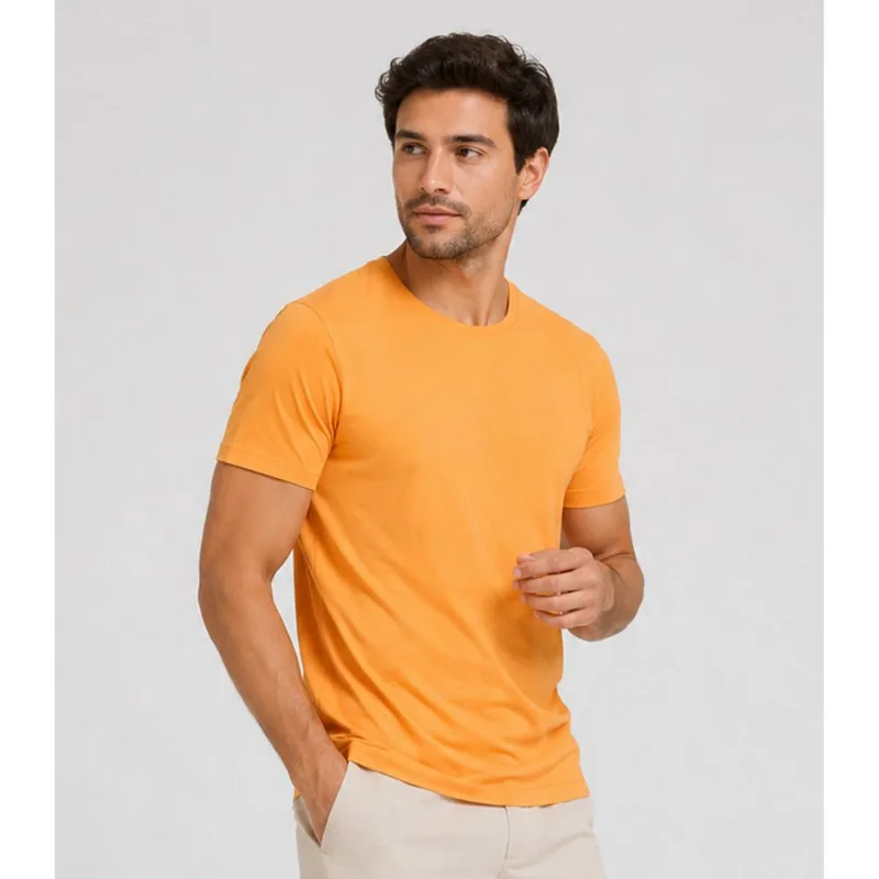 Camiseta Meia Malha Básica Masculina KO Amarelo M