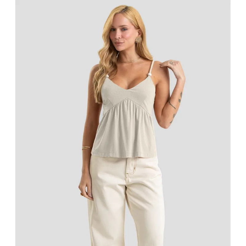 Blusa De Alça Feminina Em Tecido Visco Dianna Bege G