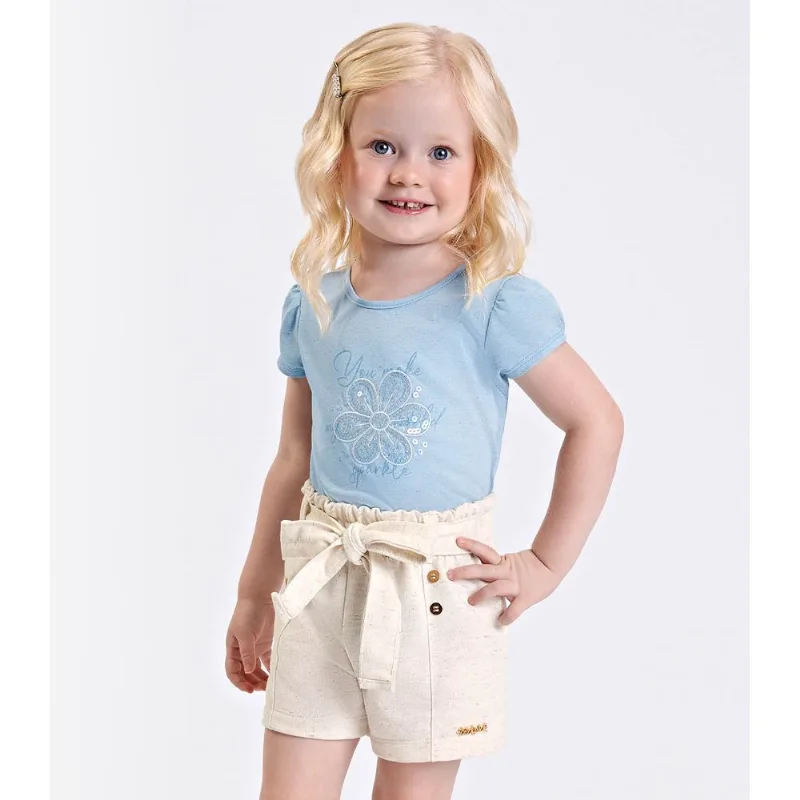 Blusa Verão Menina Curto Com Estampa Trick Nick Azul 6