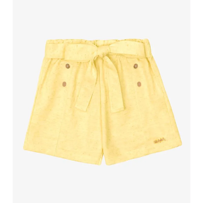 Shorts Verão Menina Curto Com Lacinho Trick Nick Amarelo 16