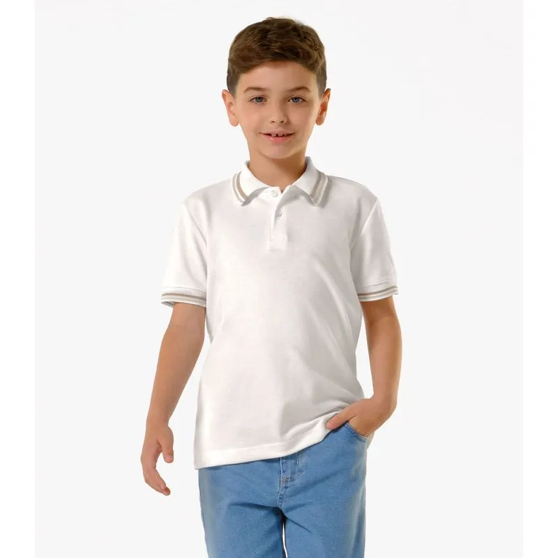 Polo Infantil Com Leves Defeitos Trick Nick Bege 4