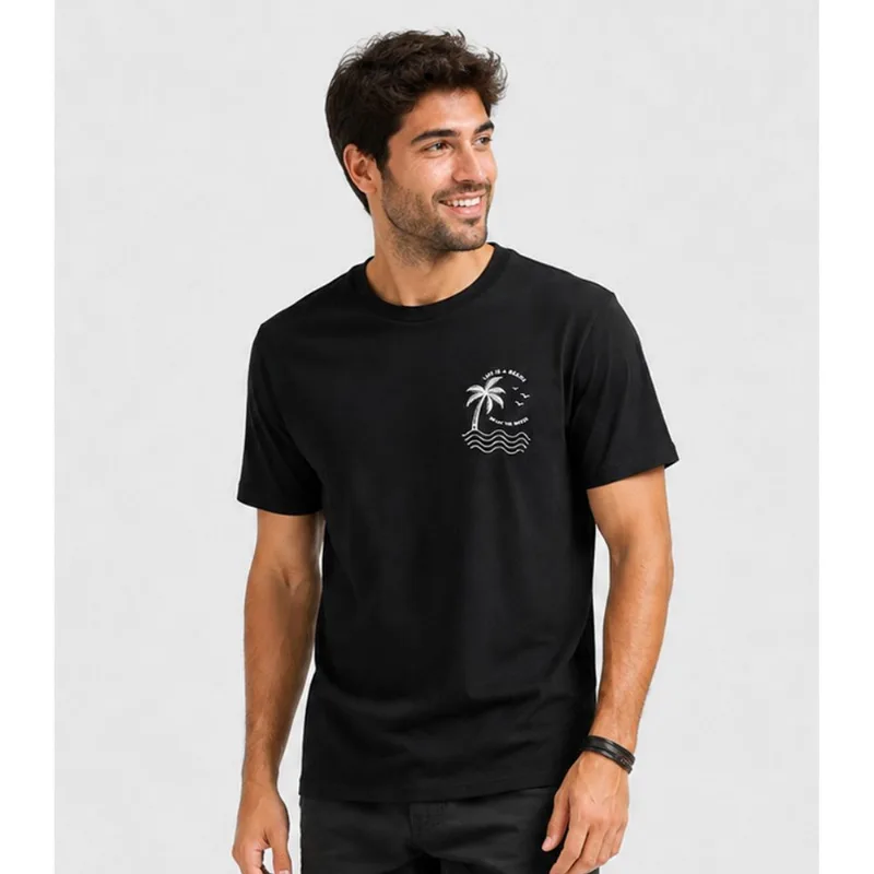Camiseta Masculina Manga Curta Algodão Select Preto G