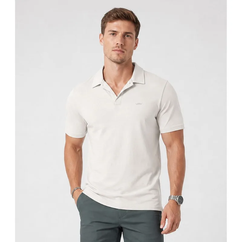 Polo Masculina Em Malha Modal Veev Bege P