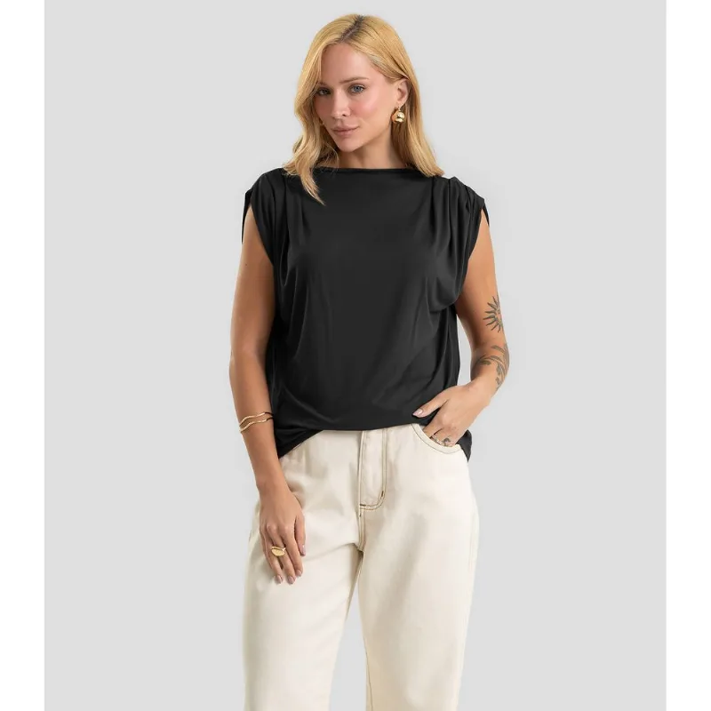 Blusa Feminina Gola Chaminé Visco Premiere Dianna Preto P