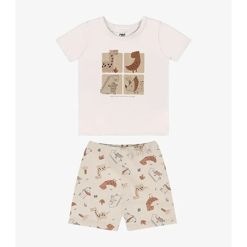 Conjunto Verão Menino Com Relevo Rovi Kids Bege 3