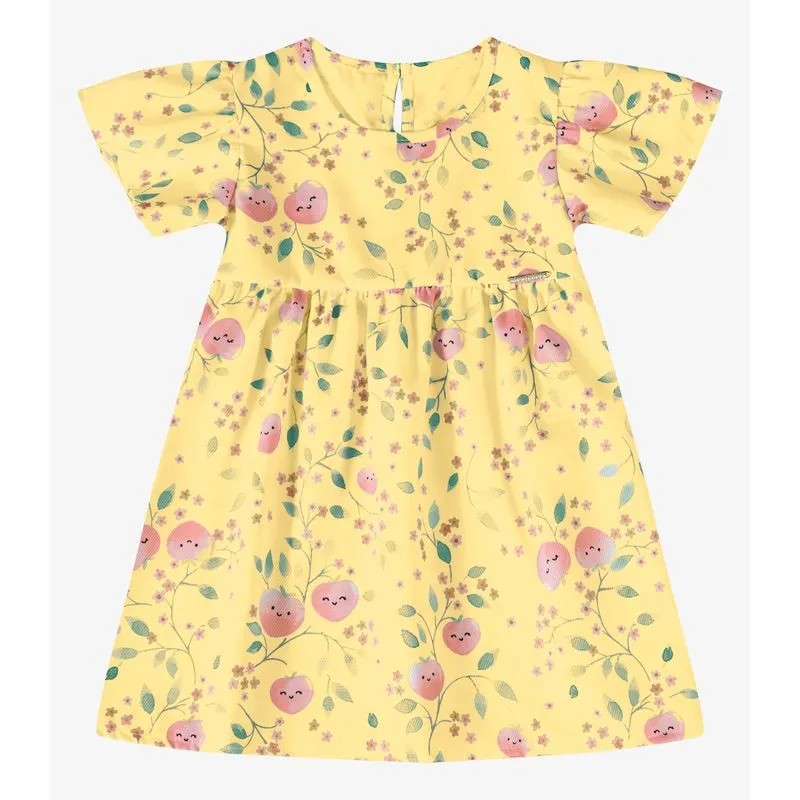 Vestido Verão Menina Curto Rovi Kids Amarelo 6