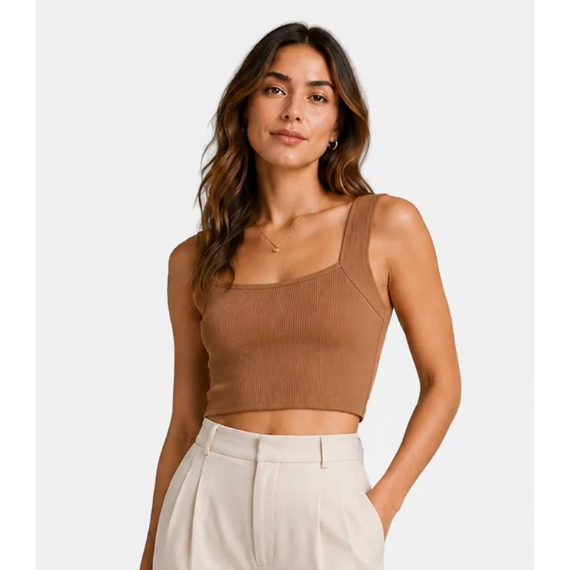 Cropped Feminino De Ribana Infinita Cor Marrom G
