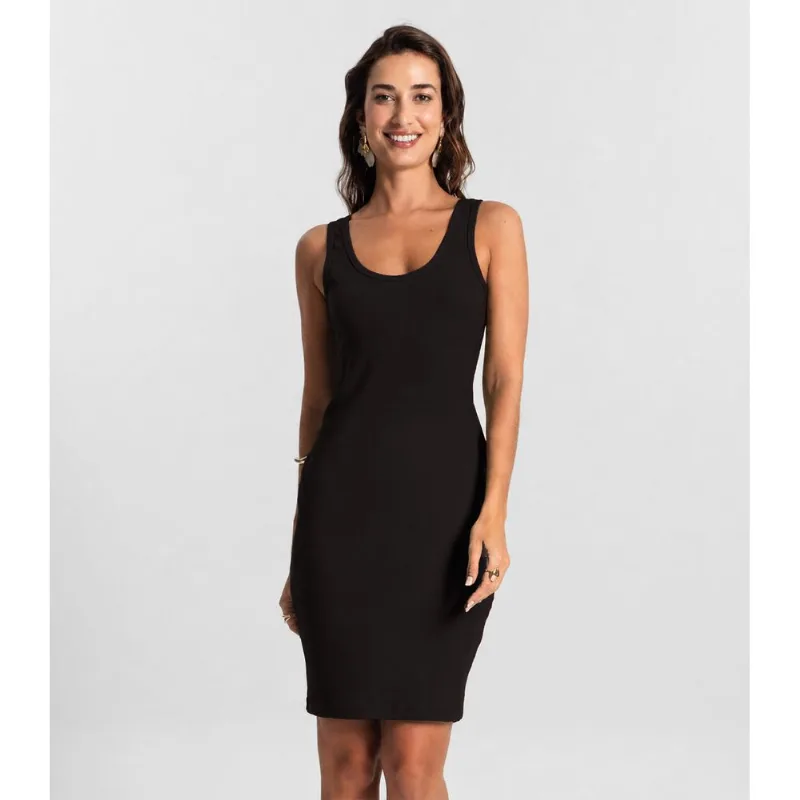 Vestido Feminino Ribana Canelado Curto KO Preto G