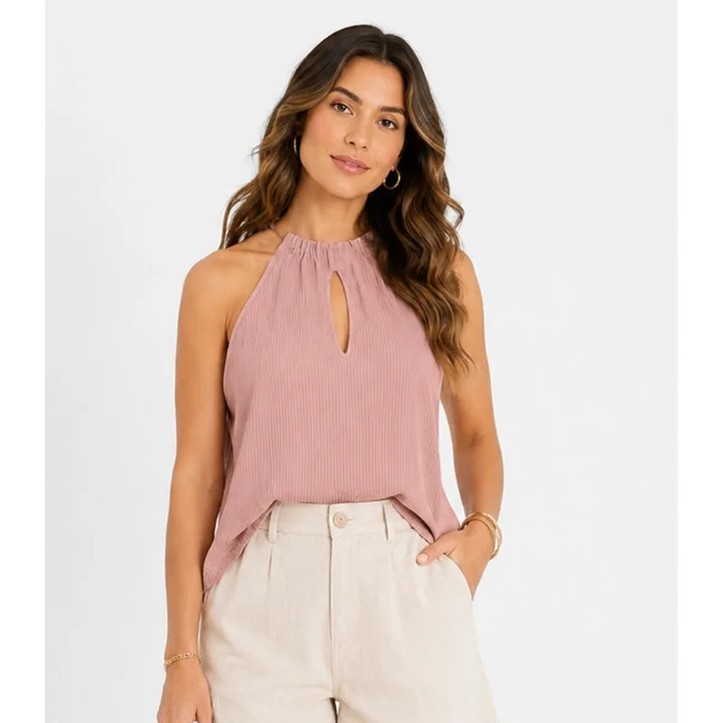 Blusa Feminina Com Decote Em V Infinita Cor Rosa M