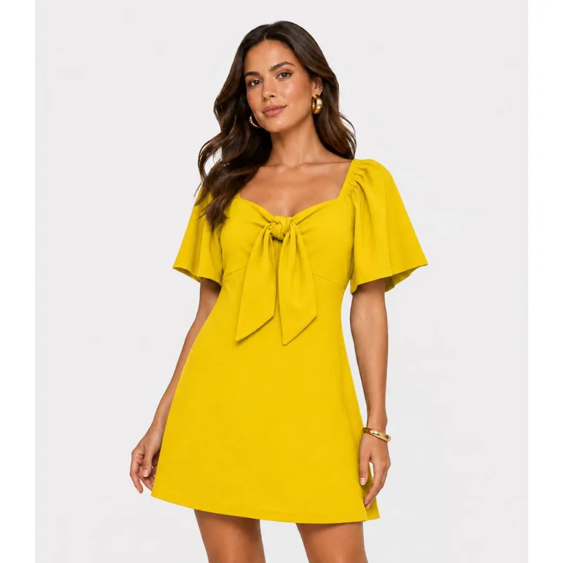 Vestido Feminino Curto Infinita Cor Amarelo G