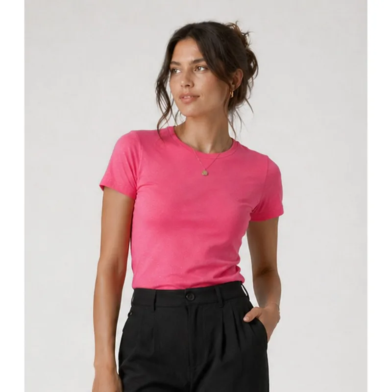 Blusa Feminina Básica Algodão Infinita Cor Rosa P