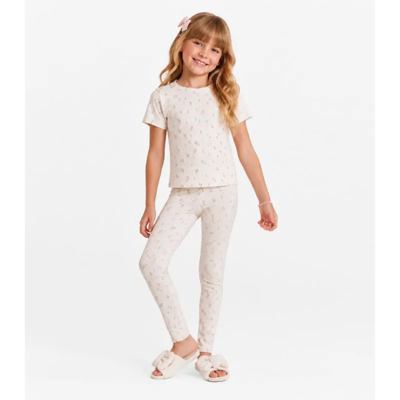 Conjunto Blusa Calça Infantil Estampado Trick Nick Bege 10