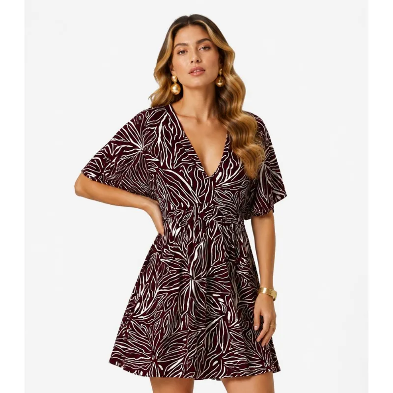 Vestido Feminino Com Decote Em V Infinita Cor Vermelho G