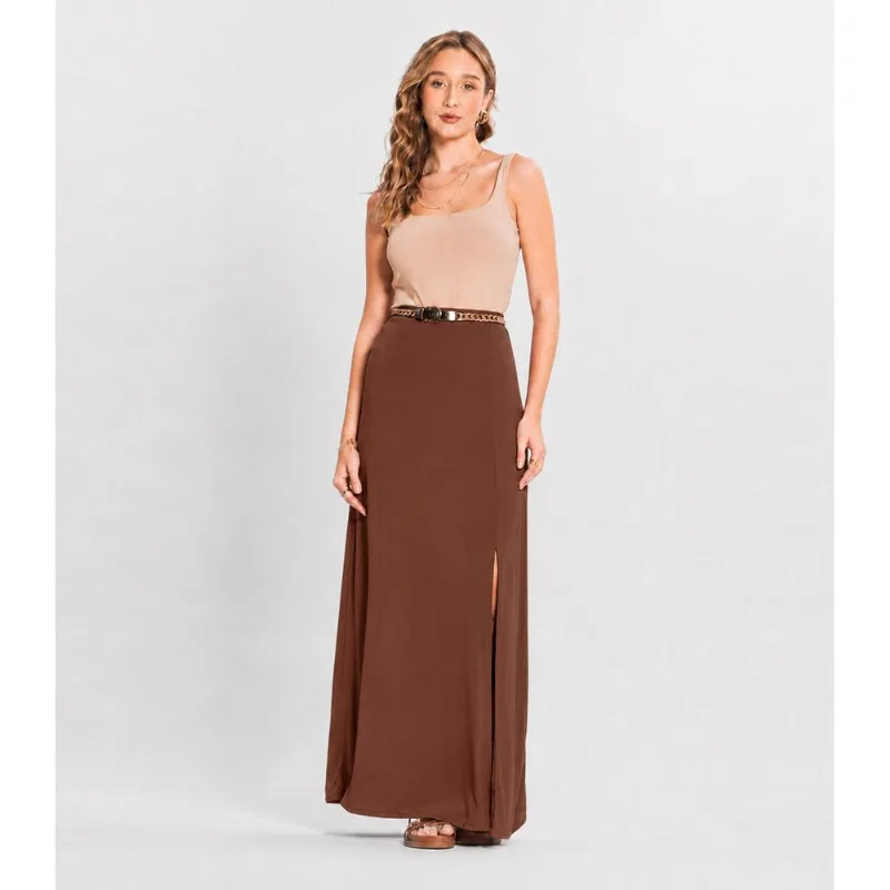Saia Longa Feminina Select Marrom G