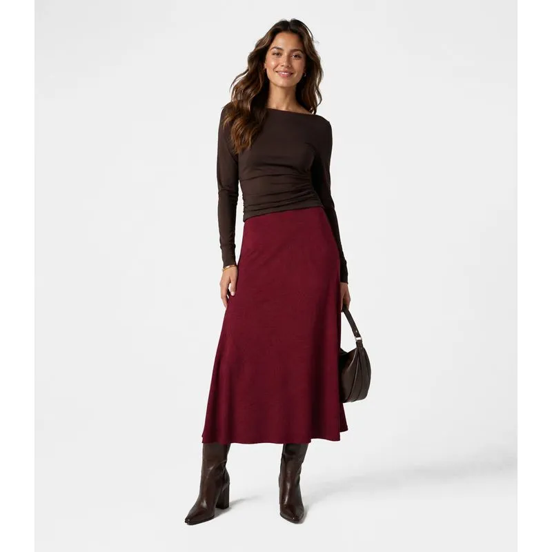 Saia Midi Com Recorte Nas Costas Infinita Cor Vermelho G
