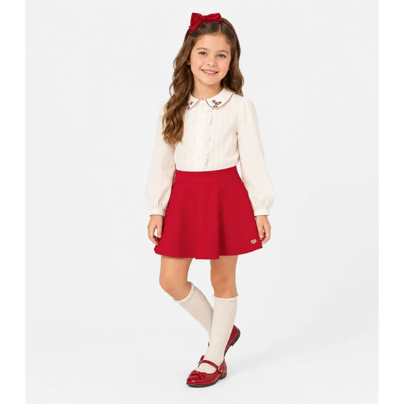 Short Saia Menina Cotton Leve Trick Nick Vermelho 10