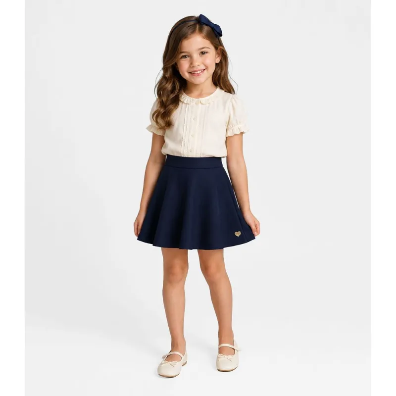 Short Saia Menina Cotton Leve Trick Nick Azul 10