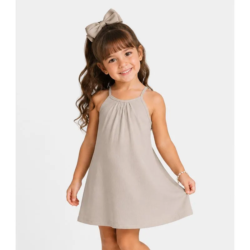 Vestido Infantil com Alças Select Bege 4