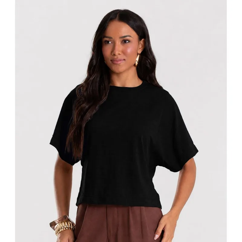Blusa Feminina Com Mangas Amplas Infinita Cor Preto M