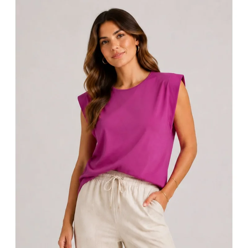 Blusa Feminina Manga Curta Infinita Cor Rosa G