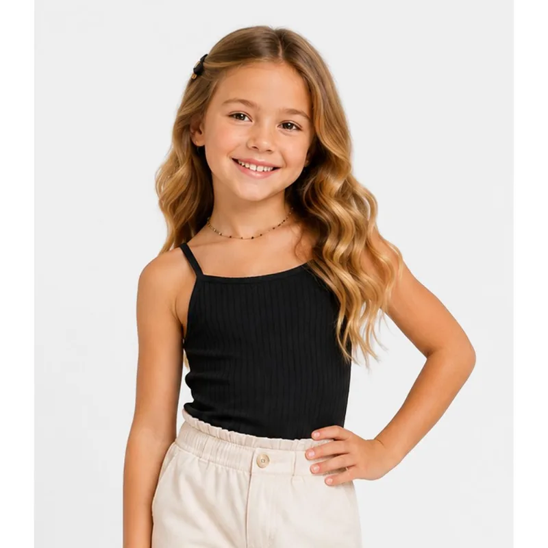 Blusa De Alça Infantil Feminino Trick Nick Preto 8