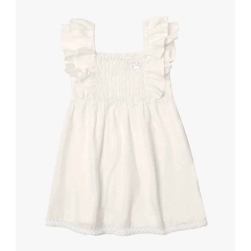Vestido Verão Menina Midi Com Plaquinha Trick Nick Bege 4