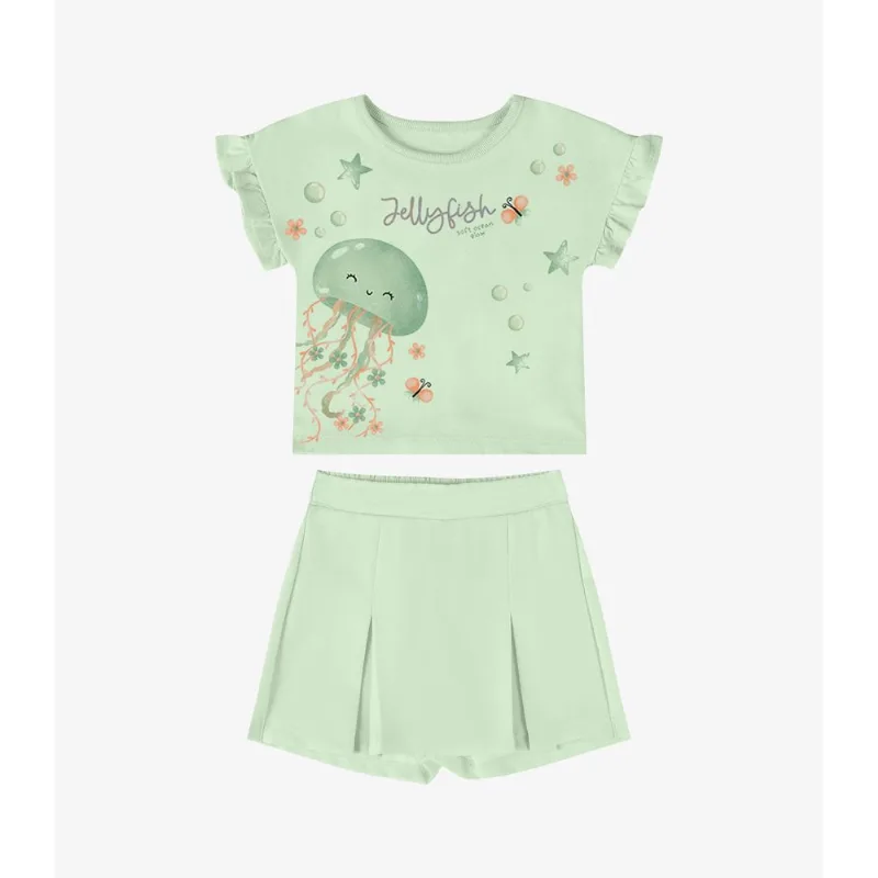 Conjunto Verão Menina Com Foil Rovi Kids Verde 1