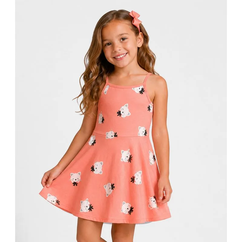 Vestido Infantil Estampado Select Laranja 4
