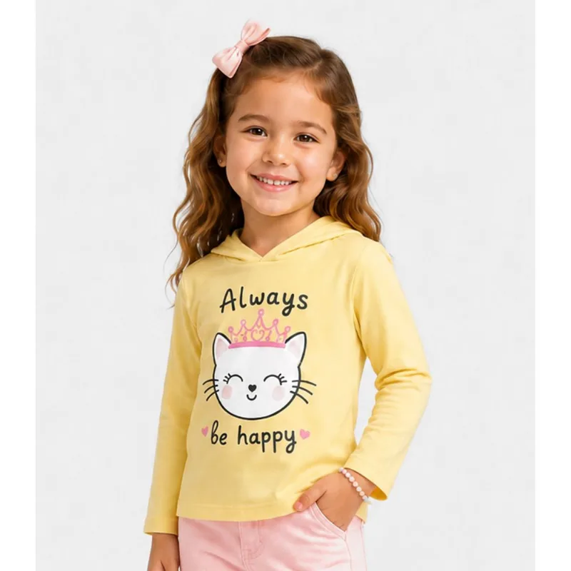 Blusão Com Capuz Infantil Feminino Select Amarelo 8