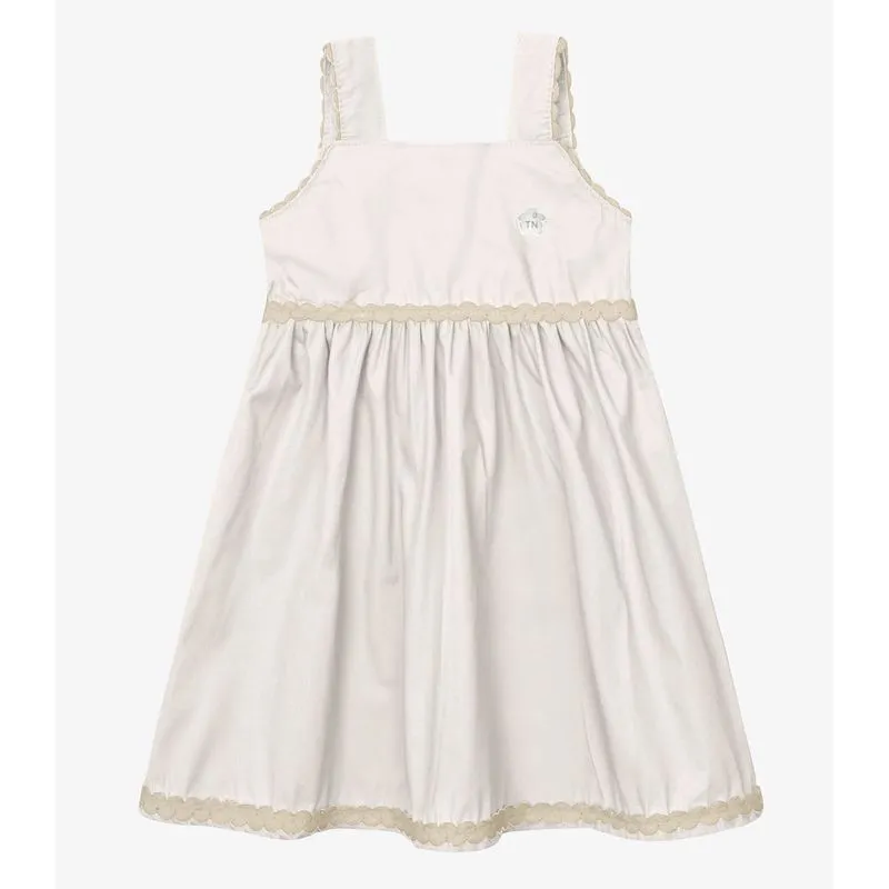 Vestido Verão Menina Midi Com Plaquinha Trick Nick Bege 10