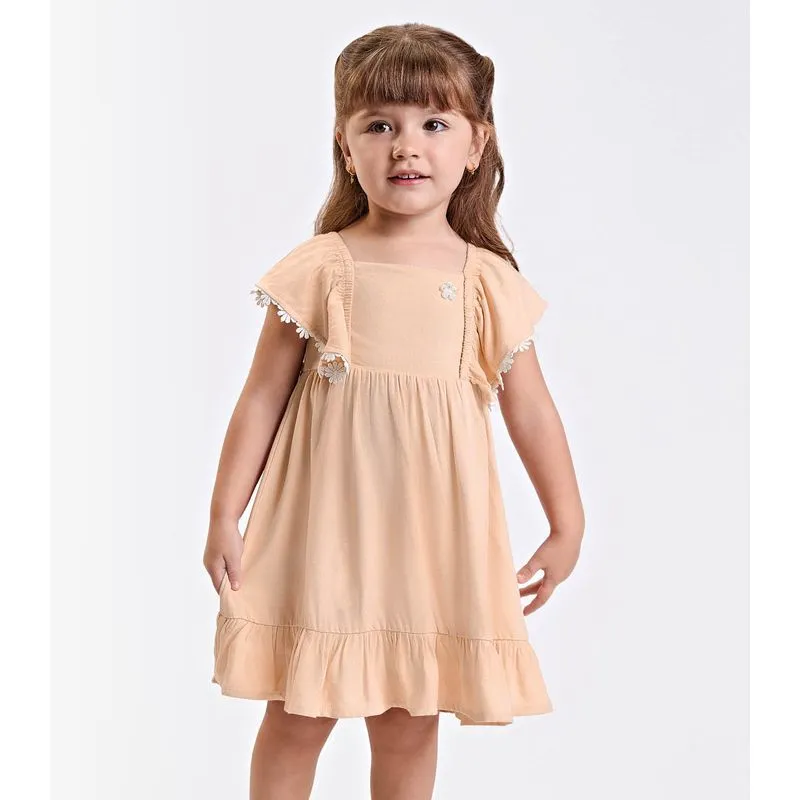 Vestido Verão Menina Midi Com Franzido Trick Nick Rosa 8