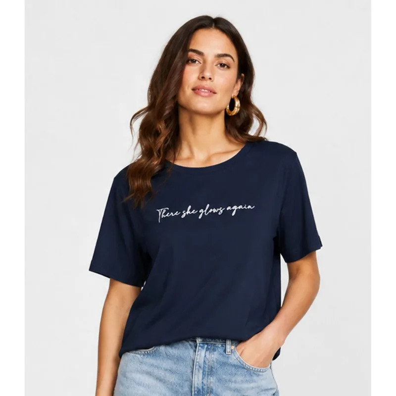 Blusa Feminina Com Estampa Localizada Infinita Cor Azul M