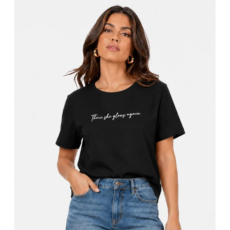 Blusa Feminina Com Estampa Localizada Infinita Cor Preto G