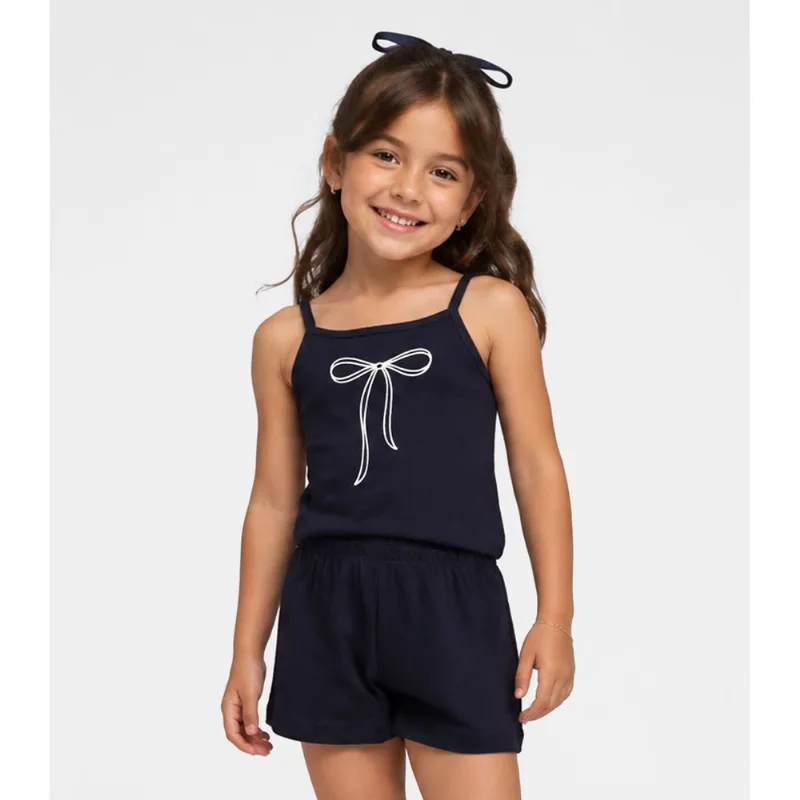 Conjunto Feminino Infantil Regata E Short Select Azul 6