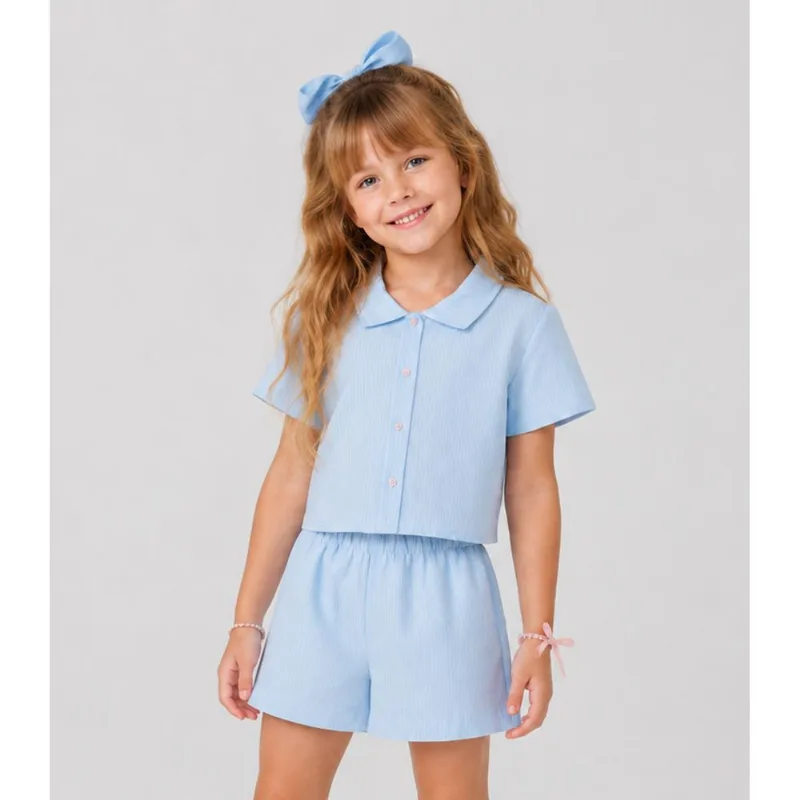 Conjunto Infantil Camisa E Short Trick Nick Azul 4