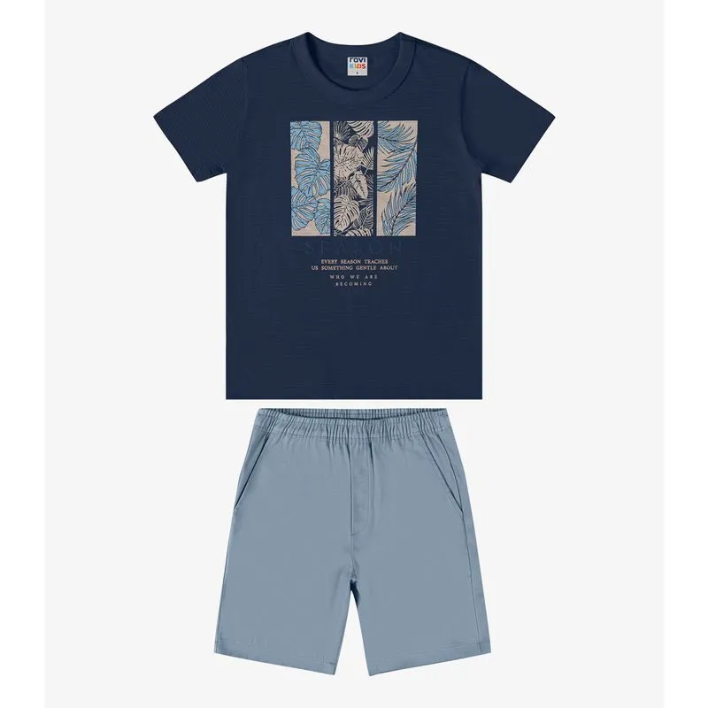 Conjunto Verão Menino Relevo Rovi Kids Azul 10